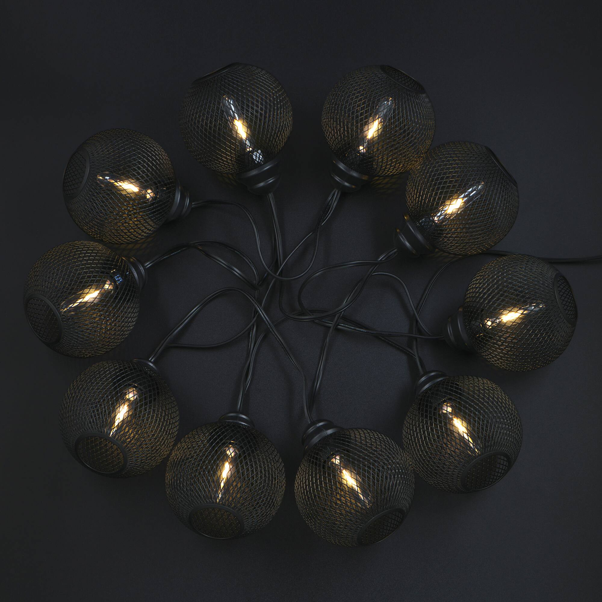 10ct. Black Wire Globe LED Solar String Lights by Ashland®